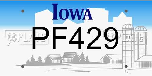 PF429 Iowa License Plate