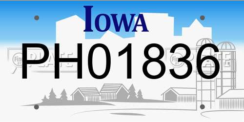 PH01836 Iowa License Plate
