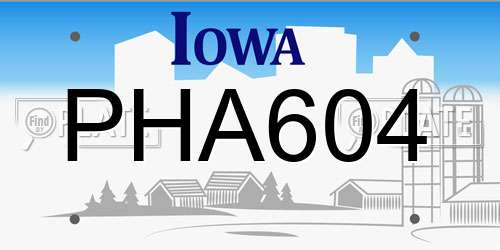 PHA604 Iowa License Plate