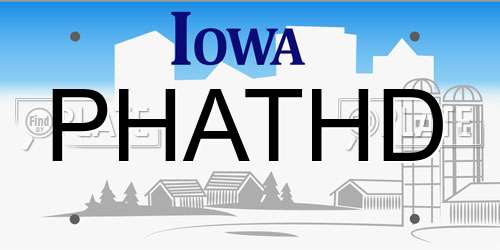 PHATHD Iowa License Plate