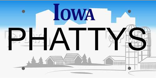 PHATTYS Iowa License Plate
