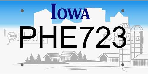 PHE723 Iowa License Plate