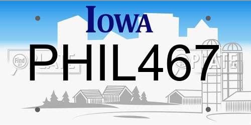 PHIL467 Iowa License Plate