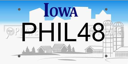 PHIL48 Iowa License Plate