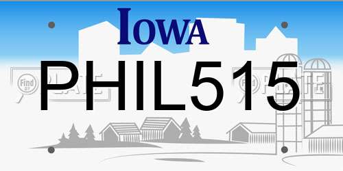 PHIL515 Iowa License Plate