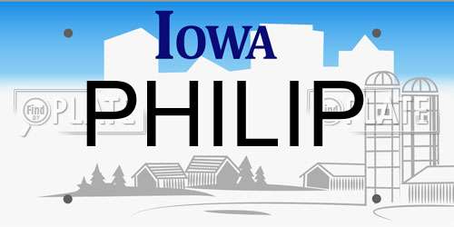 PHILIP Iowa License Plate