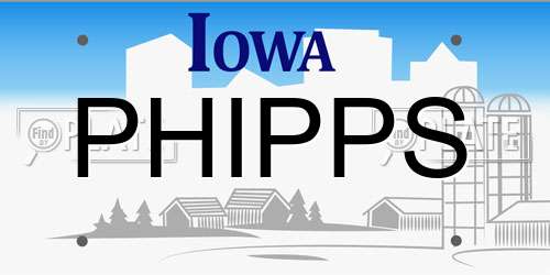 PHIPPS Iowa License Plate