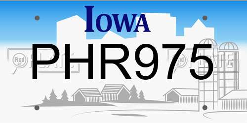 PHR975 Iowa License Plate