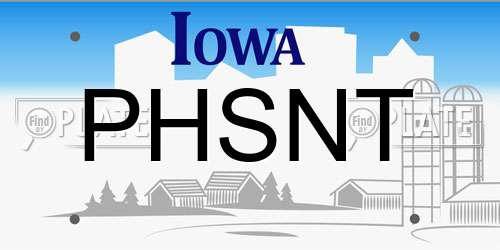 PHSNT Iowa License Plate