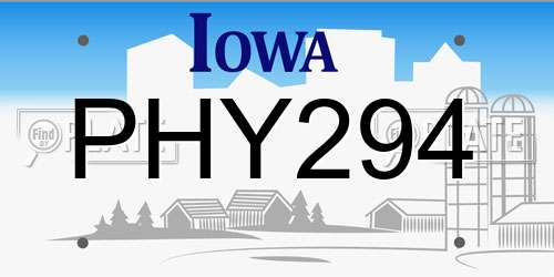 PHY294 Iowa License Plate