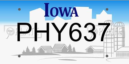 PHY637 Iowa License Plate
