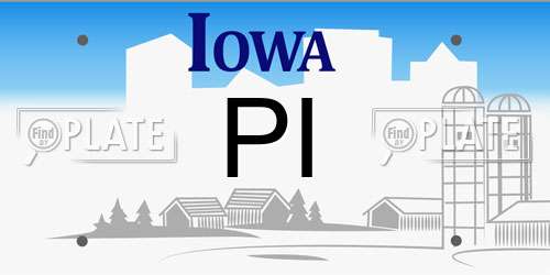 PI Iowa License Plate