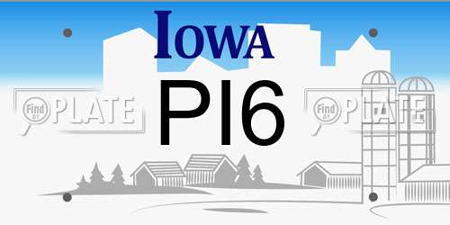 PI6 Iowa License Plate