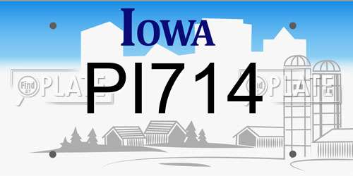 PI714 Iowa License Plate