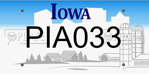 PIA033 Iowa License Plate
