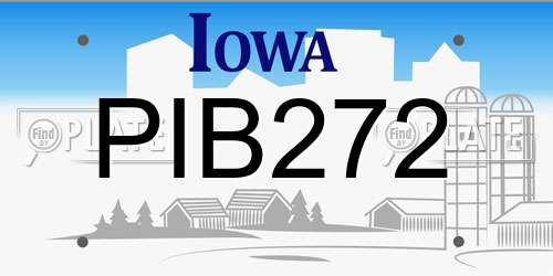 PIB272 Iowa License Plate