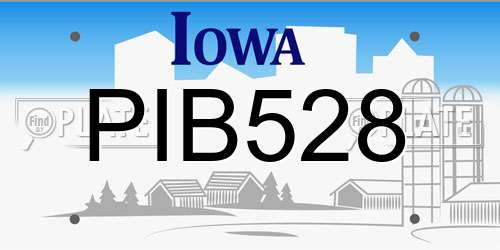 PIB528 Iowa License Plate