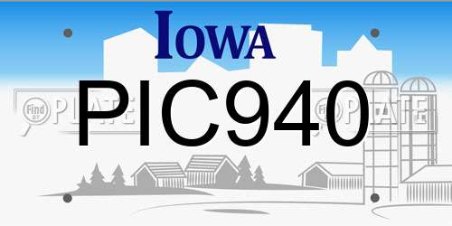 PIC940 Iowa License Plate