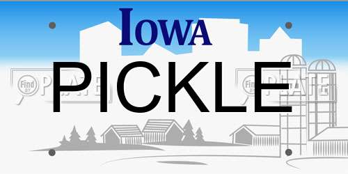 PICKLE Iowa License Plate