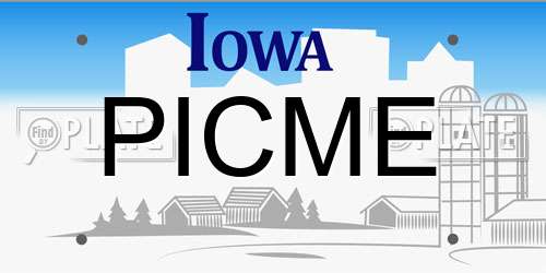 PICME Iowa License Plate