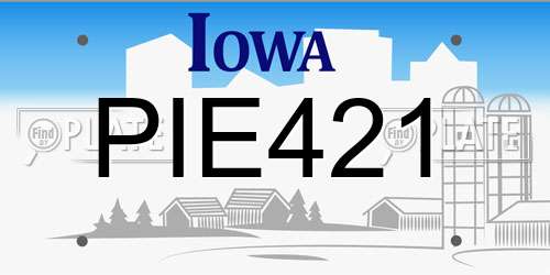PIE421 Iowa License Plate
