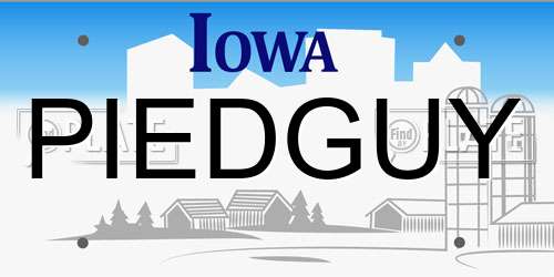 PIEDGUY Iowa License Plate