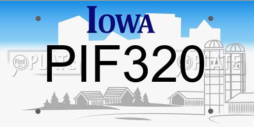 PIF320 Iowa License Plate