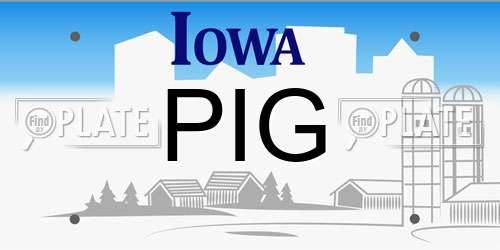 PIG Iowa License Plate