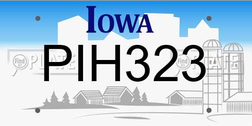 PIH323 Iowa License Plate