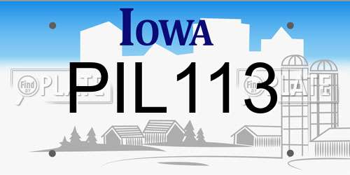 PIL113 Iowa License Plate