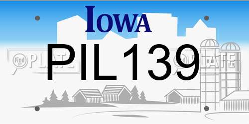 PIL139 Iowa License Plate