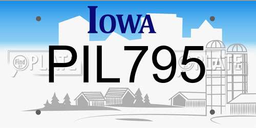 PIL795 Iowa License Plate