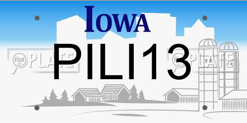PILI13 Iowa License Plate