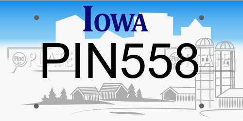 PIN558 Iowa License Plate