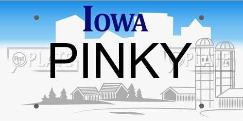 PINKY Iowa License Plate