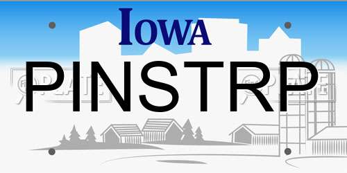 PINSTRP Iowa License Plate
