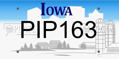 PIP163 Iowa License Plate