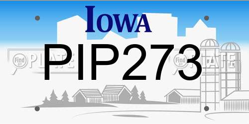 PIP273 Iowa License Plate