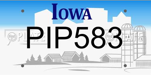PIP583 Iowa License Plate