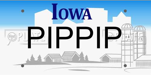 PIPPIP Iowa License Plate