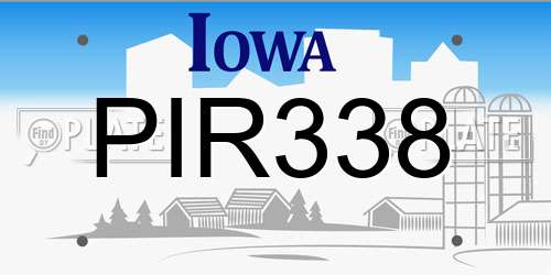 PIR338 Iowa License Plate