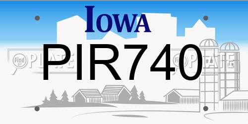 PIR740 Iowa License Plate