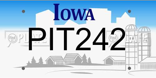 PIT242 Iowa License Plate