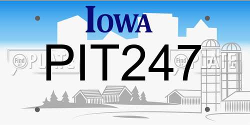 PIT247 Iowa License Plate