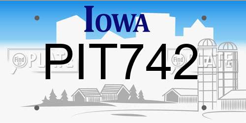 PIT742 Iowa License Plate