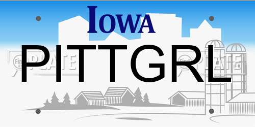 PITTGRL Iowa License Plate