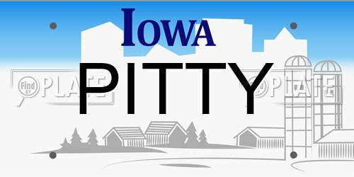 PITTY Iowa License Plate