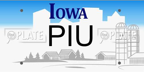PIU Iowa License Plate