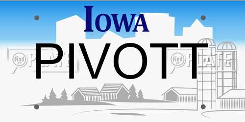 PIVOTT Iowa License Plate