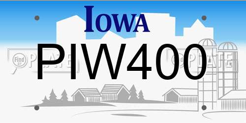 PIW400 Iowa License Plate